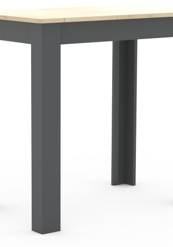 VCM NORDIC Esal 80 Esstisch, rechteckig - Naturholz und Anthrazitgrau (80x50)