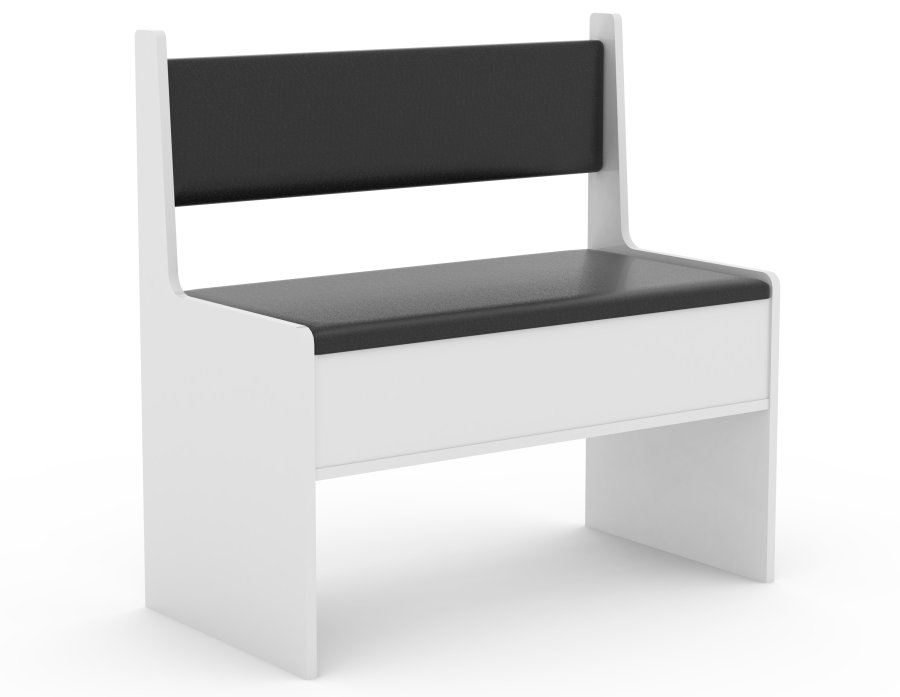 VCM NORDIC Esal 80 Eckbank, mit Rückenlehne und Stauraum - Holz weiß (80x42)