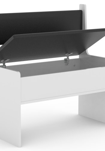 VCM NORDIC Esal 80 Eckbank, mit Rückenlehne und Stauraum - Holz weiß (80x42)