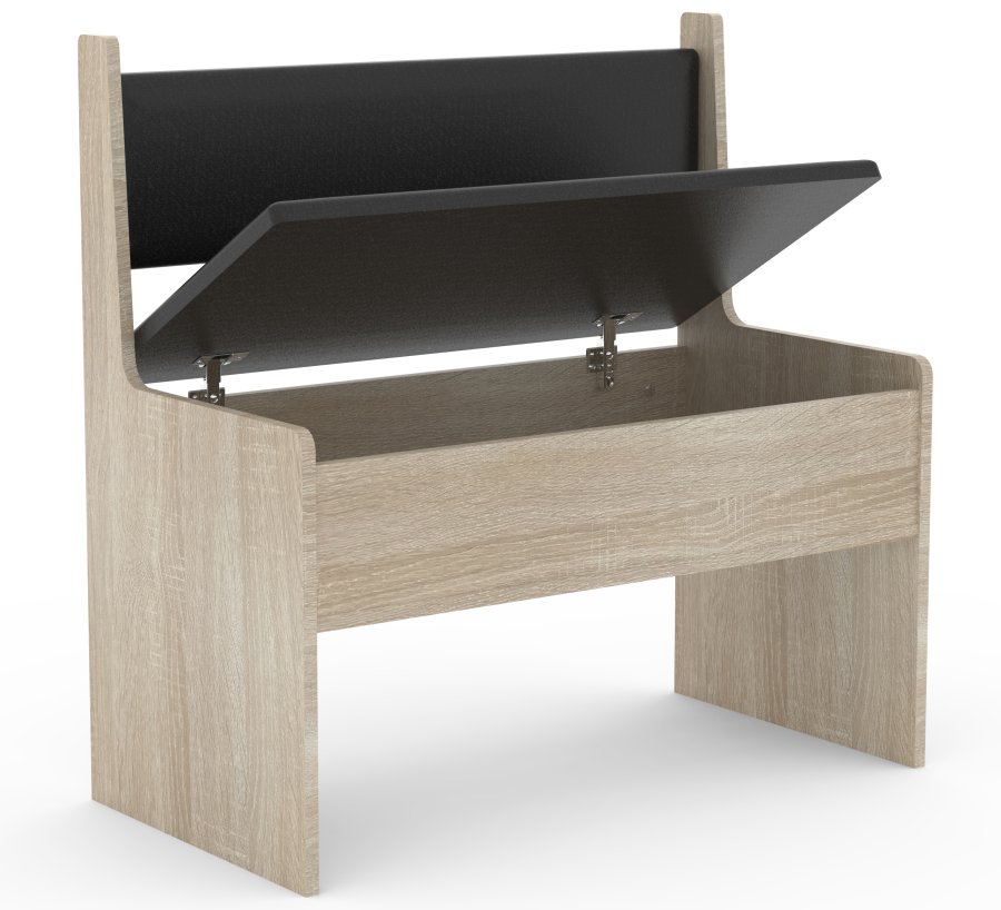 VCM NORDIC Esal 80 Eckbank, mit Rückenlehne und Stauraum - Naturholz (80x42)