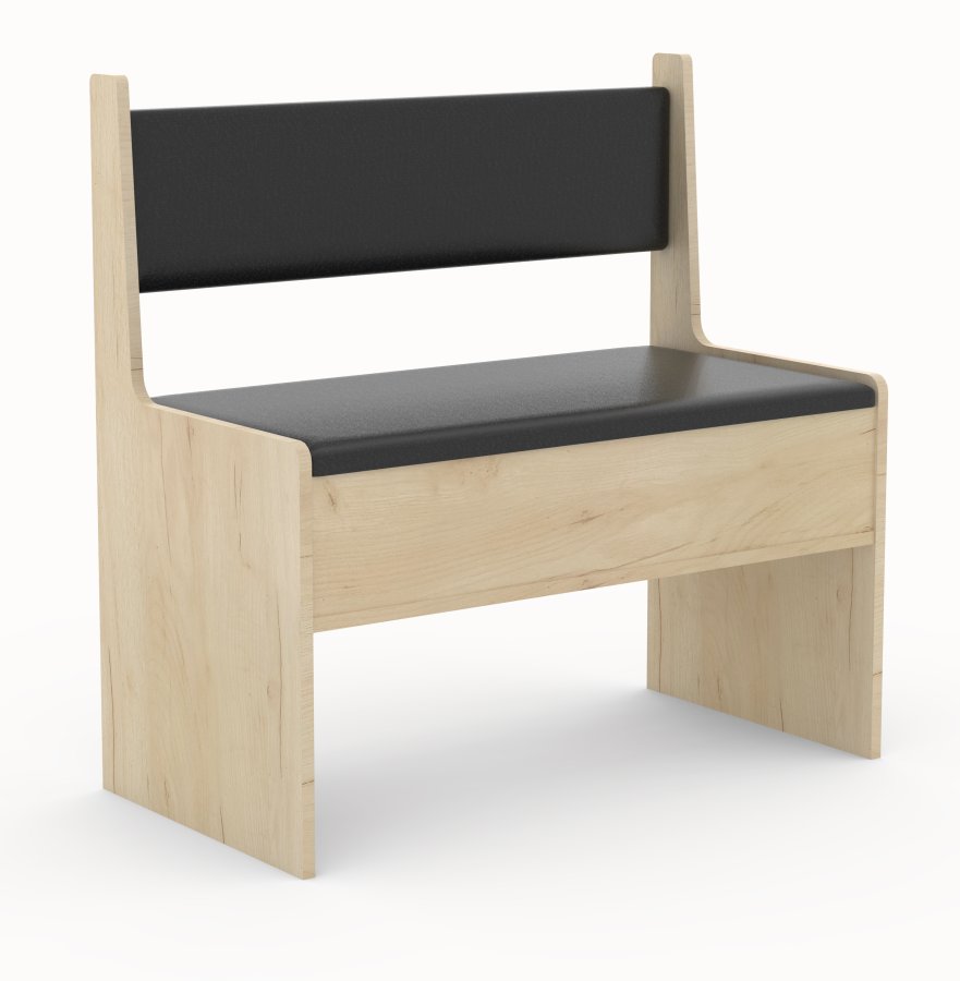 VCM NORDIC Esal 80 Eckbank, mit Rückenlehne und Stauraum - Naturholz (80x42)