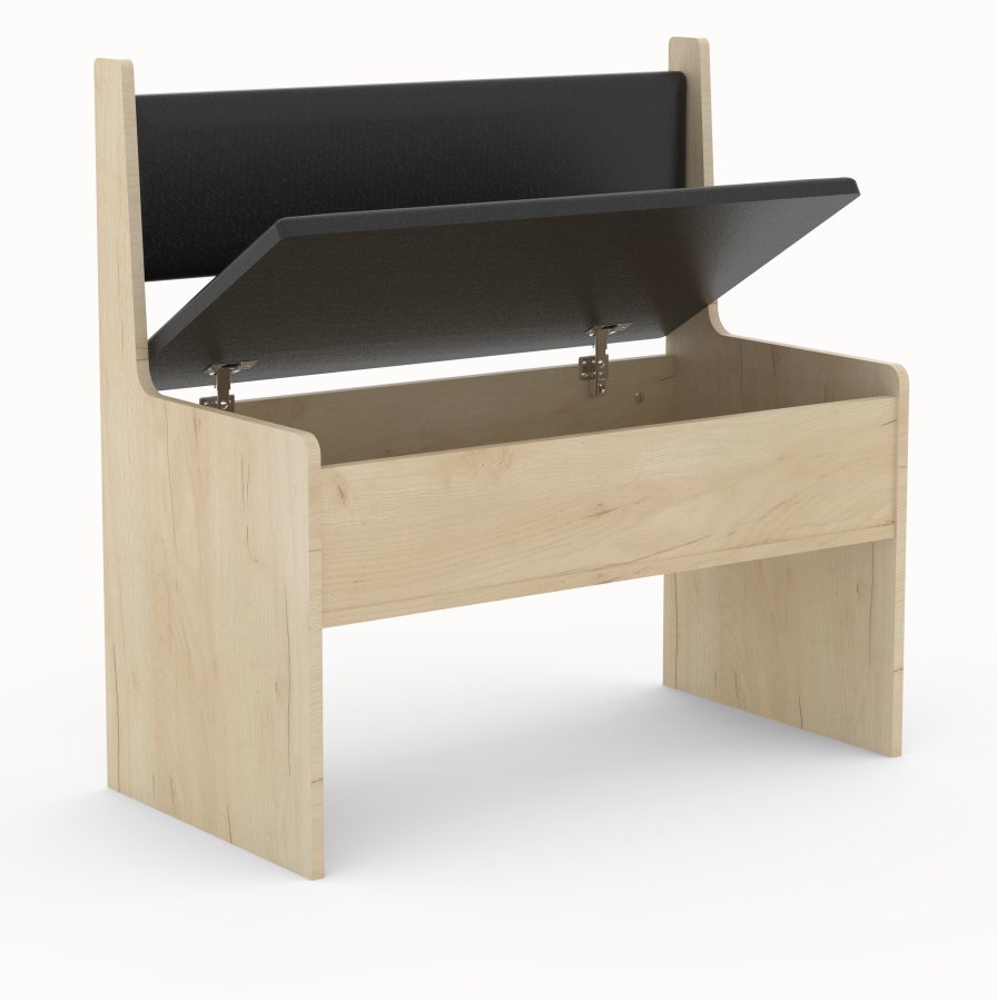 VCM NORDIC Esal 80 Eckbank, mit Rückenlehne und Stauraum - Naturholz (80x42)