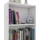 VCM NORDIC Bulas Bücherregal mit 2 Fächern, mit 1 Regalboden – weißes Holz (H: 72 cm x 55 cm x 20 cm)