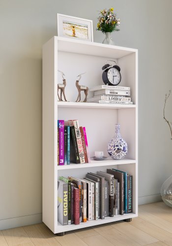  VCM Nordic VCM NORDIC Bulas 3-rums bokhylla, w. 2 hyllor - vitt trä