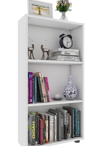  VCM Nordic VCM NORDIC Bulas 3-rums bokhylla, w. 2 hyllor - vitt trä