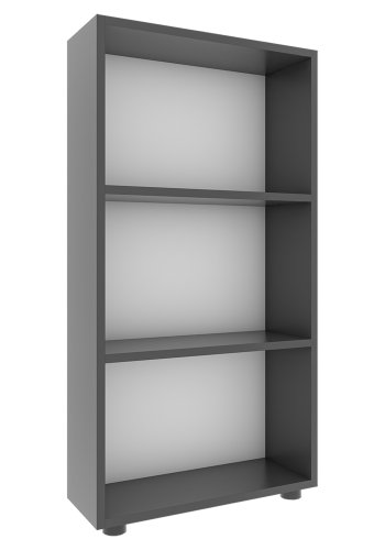  VCM Nordic VCM NORDIC Bulas 3-rums bokhylla, w. 2 hyllplan - vit och antracitgr trä