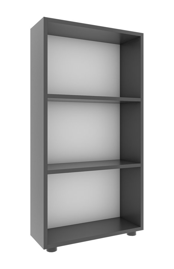  VCM Nordic VCM NORDIC Bulas 3-rums bokhylla, w. 2 hyllplan - vit och antracitgr trä