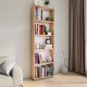 VCM NORDIC Bulas Bücherregal mit 5 Fächern, mit 4 Regalböden – Weiß und Naturholz (H: 169 cm x 56 cm x 20 cm)