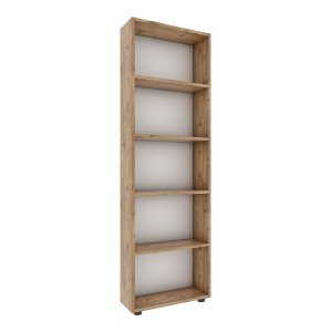 VCM NORDIC Bulas 5-rum reol, m. 4 hylder - hvid og natur tr(H:169cm x56cm x 20cm)