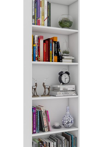 VCM NORDIC Bulas Bcherregal mit 5 Fchern, mit 4 Regalbden  weies Holz (H: 169 cm x 56 cm x 20 cm)