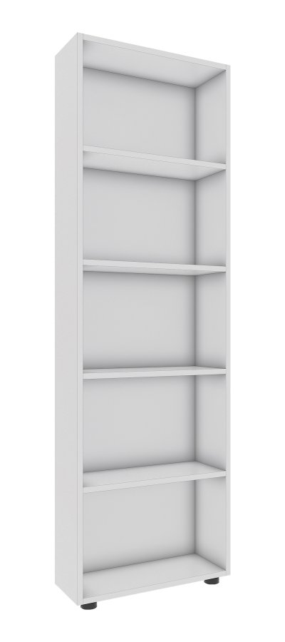 VCM NORDIC Bulas Bcherregal mit 5 Fchern, mit 4 Regalbden  weies Holz (H: 169 cm x 56 cm x 20 cm)