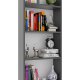VCM NORDIC Bulas Bücherregal mit 5 Fächern, mit 4 Regalböden – Holz in Weiß und Anthrazitgrau (H: 169 cm x 56 cm x 20 cm)
