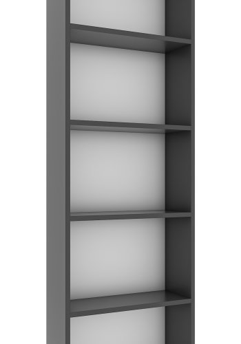 VCM NORDIC Bulas Bücherregal mit 5 Fächern, mit 4 Regalböden – Holz in Weiß und Anthrazitgrau (H: 169 cm x 56 cm x 20 cm)