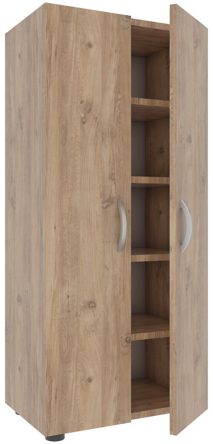 VCM NORDIC Ulas 5-Fach Schuhschrank, m. 2 Türen, 4 Einlegeböden - Naturholz