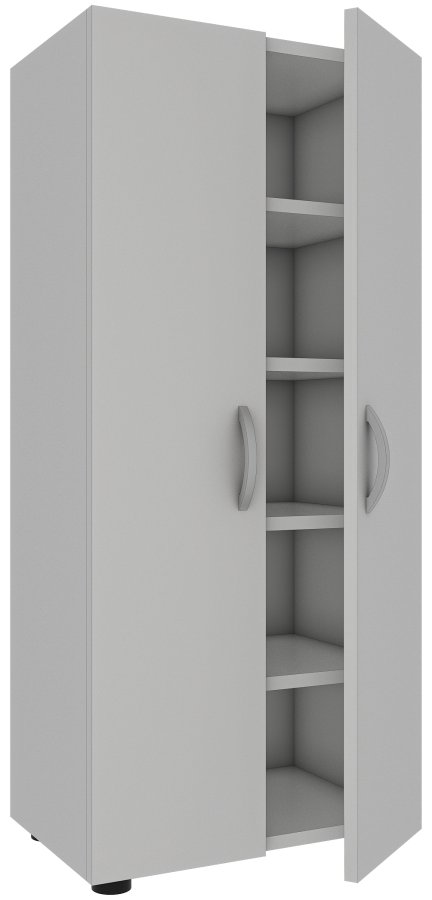 VCM NORDIC Ulas 5-roms skoskap, m. 2 drer, 4 hyller - hvitt tre