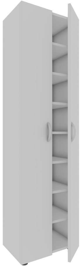 VCM NORDIC Ulas Schuhschrank mit 8 Fächern, m. 2 Türen, 7 Einlegeböden - Holz weiß