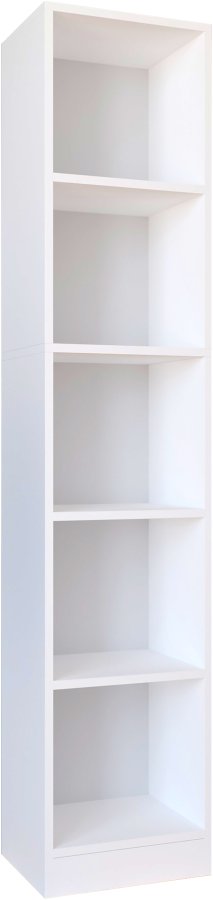 VCM NORDIC Dilos L Bücherregal, mit 4 Regalböden – weißes Holz (H: 183 cm x 38 cm x 30 cm)