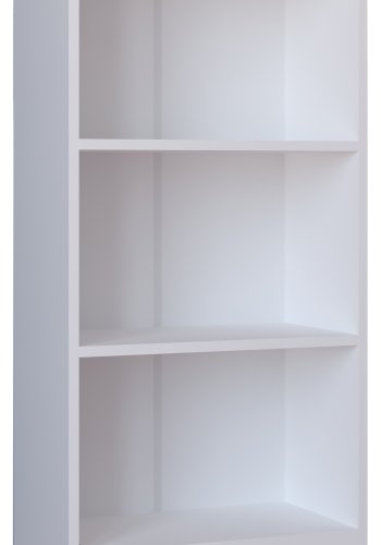VCM NORDIC Dilos M Bücherregal, mit 2 Regalen – weißes Holz (H: 114 cm x 56 cm x 30 cm)