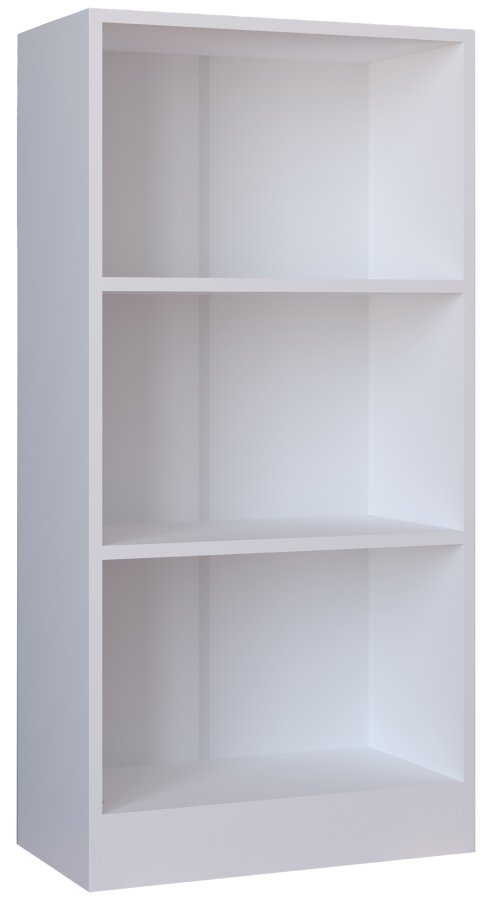 VCM NORDIC Dilos M Bücherregal, mit 2 Regalen – weißes Holz (H: 114 cm x 56 cm x 30 cm)
