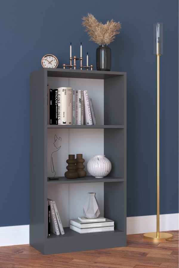   VCM Nordic VCM NORDIC Dilos M reol, m. 2 hyllplan - vit och antracitgr trä