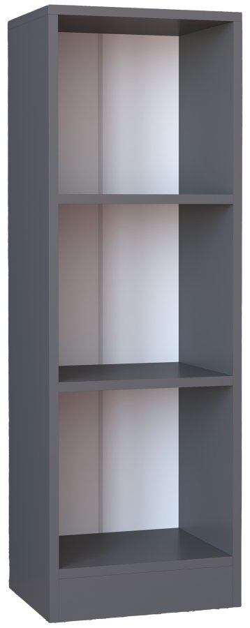 VCM NORDIC Dilos S Bücherregal, m. 2 Regalböden - Holz weiß und anthrazitgrau (H: 114cm x38cm x 30cm)