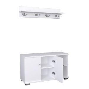 VCM NORDIC Gados L knagerkke og skab, m. 2 lger og 2 hylder - hvid tr