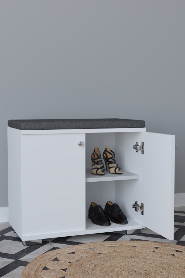 VCM NORDIC Gados S garderobeskap, m. 2 drer, 1 hylle - hvitt tre