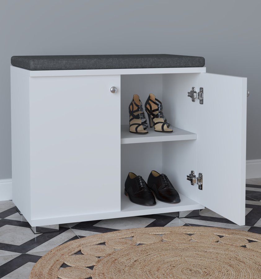 VCM NORDIC Gados S garderobeskap, m. 2 drer, 1 hylle - hvitt tre