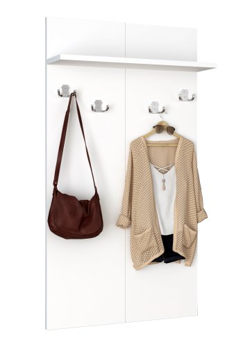 VCM NORDIC Gados XS klesstativ, m. 4 doble kroker, 1 hylle - hvitt tre