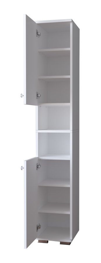 VCM NORDIC Gados M Schuhschrank, m. 2 Türen, 7 Einlegeböden – Holz weiß