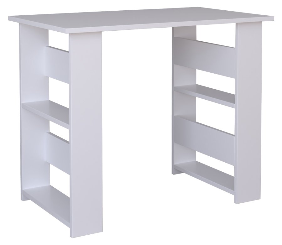 VCM NORDIC Efilo Schreibtisch, m. 4 Fächern - weißes Holz (90x56)