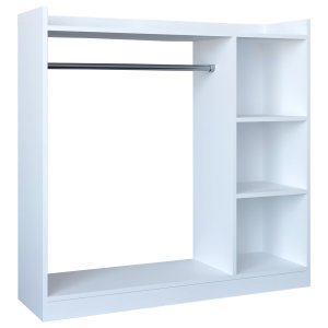 VCM NORDIC Palosa bent kldeskab, m. 2 hylder og 1 bjlestang - hvid tr