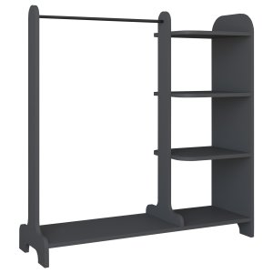 VCM NORDIC Lempu bent kldeskab, m. 3 hylder og 1 bjlestang - antracitgr tr