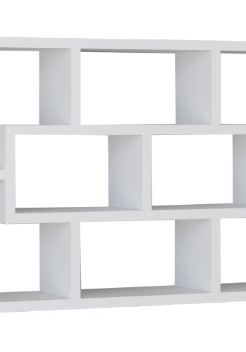 VCM NORDIC Opila vegghylle, m. 8 rom - hvitt tre
