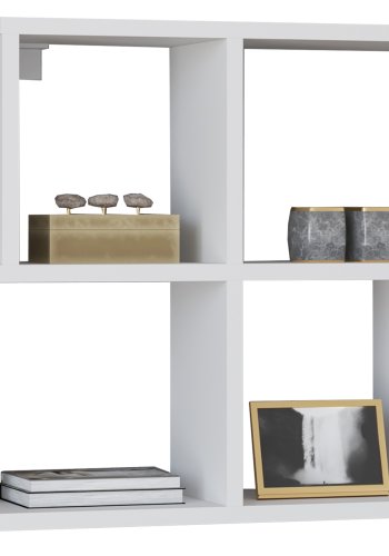 VCM NORDIC Lusas Wandregal, m. 4 Fächern - Holz weiß