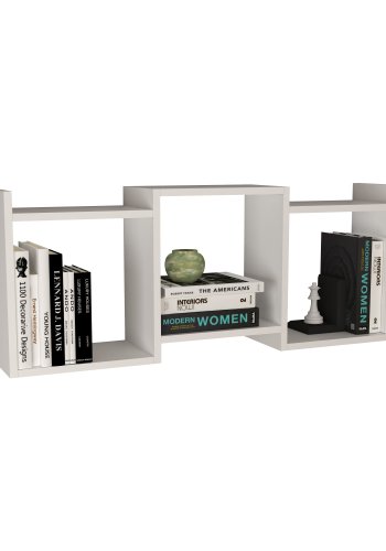 VCM NORDIC Trilas vegghylle, m. 3 rom - hvitt tre