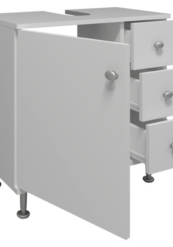 VCM NORDIC Nilosi M underskap for bad, m. 1 dr og 3 skuffer - hvit melamin