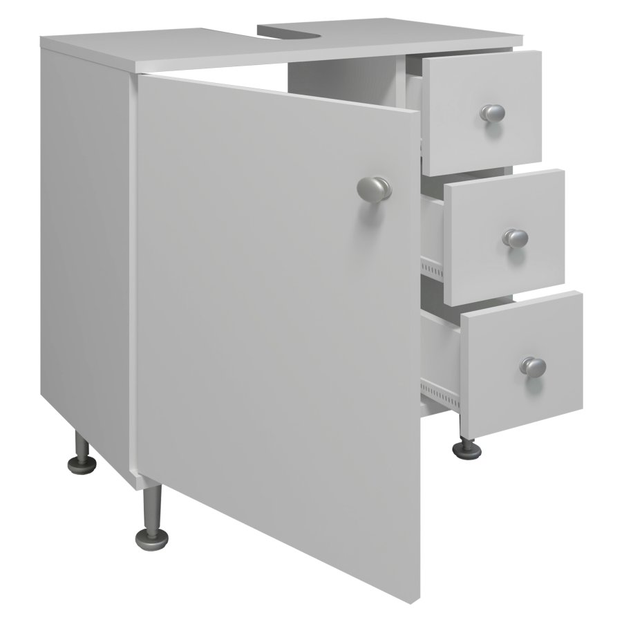 VCM NORDIC Nilosi M underskap for bad, m. 1 dr og 3 skuffer - hvit melamin