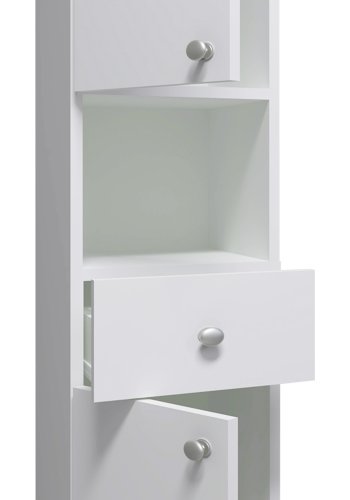 VCM NORDIC Nilosi baderom hyskap, m. 2 drer, 2 hyller, 1 skuff, 1 rom - hvit melamin