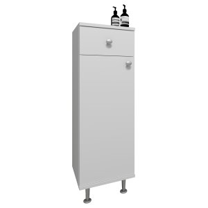 VCM NORDIC Nilosi badevrelse midi skab, m. 1 lge, 2 hylder og 1 skuffe - hvid melamin