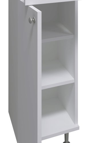 VCM NORDIC Nilosi Badezimmer-Midischrank, m. 1 Tür, 2 Einlegeböden und 1 Schublade – Melamin weiß