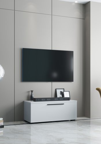 VCM NORDIC Arila S TV-Tisch, m. 1 Tür und 2 Fächern - Holz weiß (110x30)