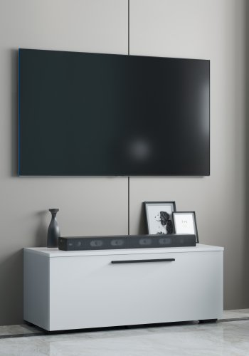 VCM NORDIC Arila S TV-Tisch, m. 1 Tür und 2 Fächern - Holz weiß (110x30)