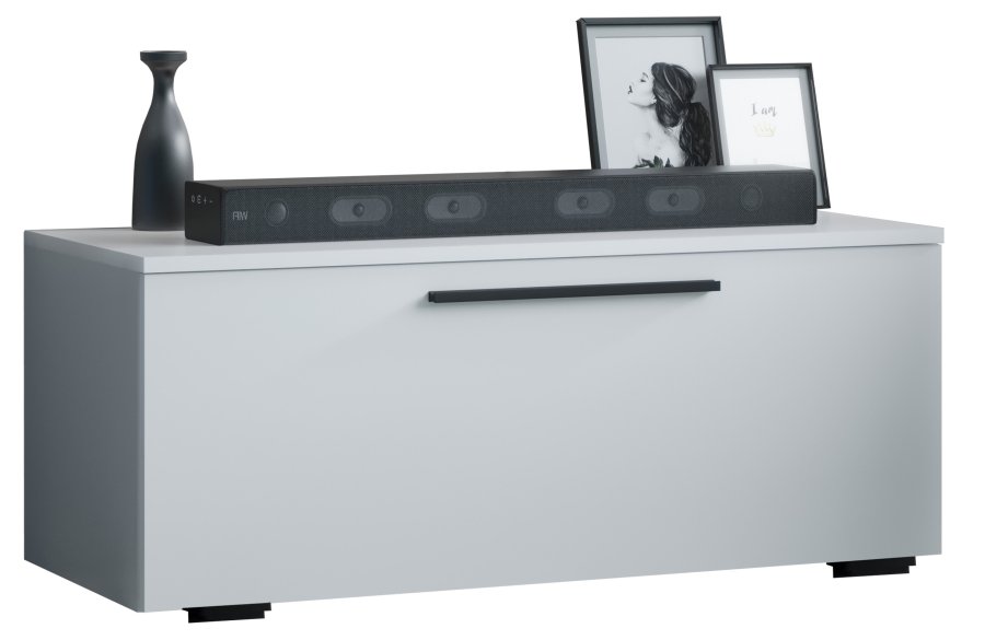 VCM NORDIC Arila S TV-Tisch, m. 1 Tür und 2 Fächern - Holz weiß (110x30)