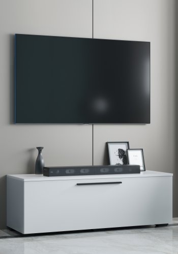 VCM NORDIC Arila M TV-Tisch, m. 1 Tür und 2 Fächern - Holz weiß (115x40)