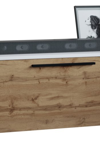 VCM NORDIC Arila M TV-Tisch, m. 1 Tür und 2 Fächern - Weiß und Naturholz (115x40)