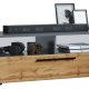 VCM NORDIC Arila XL TV-Tisch, m. 1 Tür und 4 Fächern - Anthrazitgrau und Naturholz (115x40)