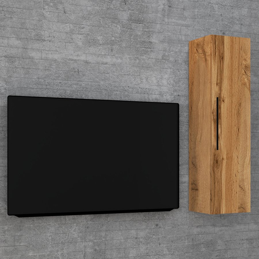 VCM NORDIC Arila XL veggskap, m. 1 dr og 3 hyller - naturlig tre