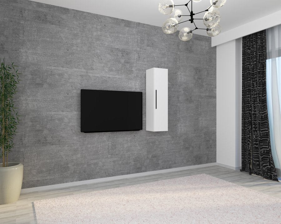 VCM NORDIC Arila XL Hängeschrank, m. 1 Tür und 3 Einlegeböden - Holz weiß