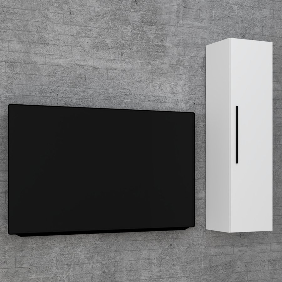 VCM NORDIC Arila XL Hängeschrank, m. 1 Tür und 3 Einlegeböden - Holz weiß